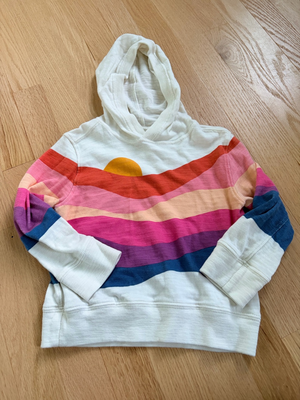 Faherty Kids Rainbow Sunset Stripe Pullover Hoodie Size 3T Organic Cotton